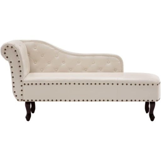 Chesterfield-Recamiere in Creme als elegante Chaiselongue