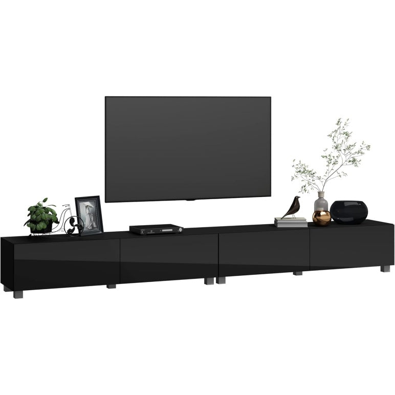 Haengendes TV-Lowboard in Schwarz fuer Fernseher bis 55 Zoll