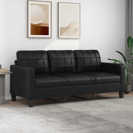 Kunstleder-Sofa mit Metallgestell, 180 cm