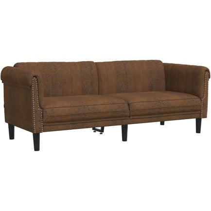 3-Sitzer-Sofa aus Kunstleder in Braun