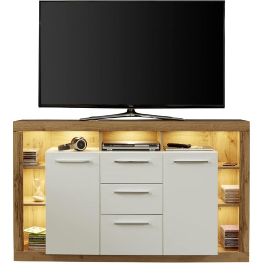 Sideboard in Wotan-Eiche und Weiss, 150 ¡Á 90 ¡Á 40 cm